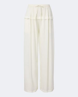 Alaïa Crepe Wide-Leg Trousers - White