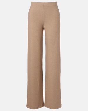 Leset Lauren Jersey Wide-Leg Pants - Natural