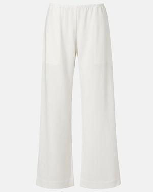 Leset Arielle Crepe Wide-Leg Trousers - White