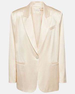 The Sei Oversized Silk Blazer - Natural