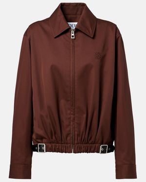 Loewe Belted Cotton And Silk Twill Blouson - Brown