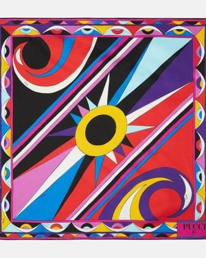 PUCCI Cigni Silk Twill Scarf - Blue