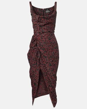 Vivienne Westwood Robe Midi Panther Imprimee - Rouge