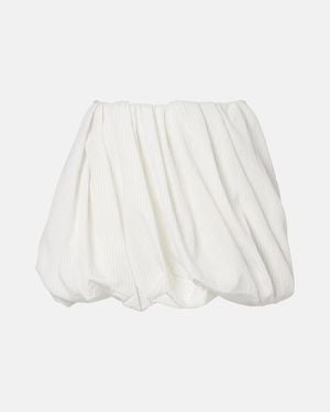 JW Anderson Gathered Pinstripe Balloon Miniskirt - White