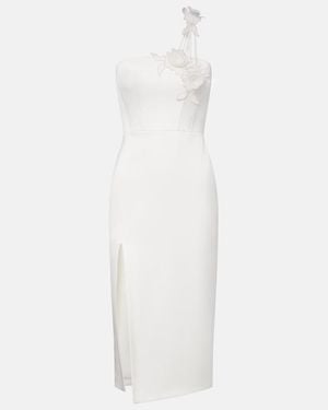 David Koma Floral-Applique Bustier Dress - White