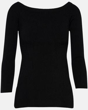 Veronica Beard Off-Shoulder-Pullover Derick Aus Rippstrick - Schwarz