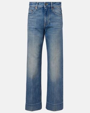 Valentino Faded Wide-Leg Jeans - Blue
