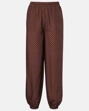 Posse Evie Polka-Dot Balloon Trousers - Purple