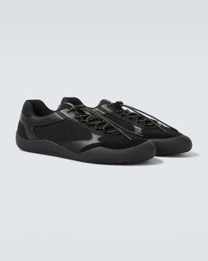 Prada Baskets Speedrock A Finitions En Cuir - Noir