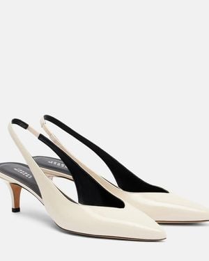 Isabel Marant Padim 50 Patent Leather Slingback Court Shoes - Natural