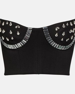 Area Crystal-Embellished Bustier - Black