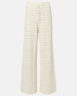 Faithfull the Brand Tanya Pointelle Cotton-Blend Wide-Leg Trousers - Natural