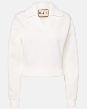 Plan C Pullover Aus Einem Baumwollgemisch - Weiß