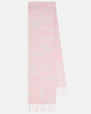 Acne Studios Logo Wool-Blend Scarf - Pink