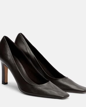 The Row Carla 80 Leather Pumps - Black