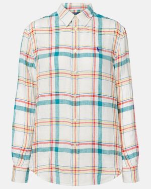Polo Ralph Lauren Plaid Linen Shirt - Blue
