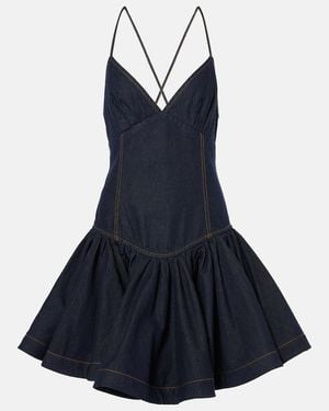 Zimmermann Crush Denim Minidress - Blue