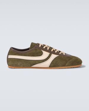 Dries Van Noten Leather-trimmed Suede Trainers - Brown
