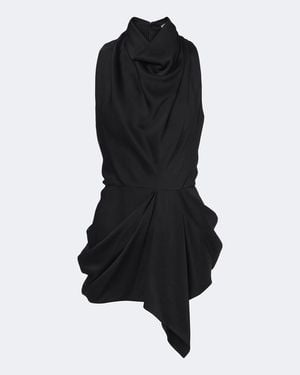 Givenchy Top De Saten Drapeado - Negro