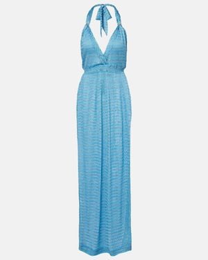 Melissa Odabash Mariah Lame Maxi Dress - Blue