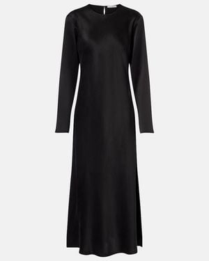 Asceno Salina Silk Charmeuse Maxi Dress - Black