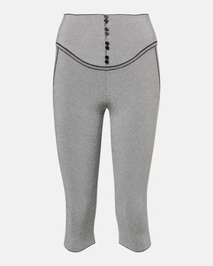 Jacquemus Cropped Stretch-Jersey Leggings - Grey