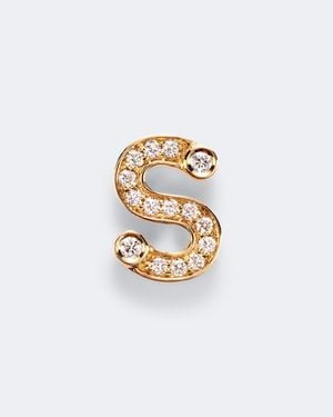 Sophie Bille Brahe Einzelner Ohrring Initial Petite S Aus 18Kt Gelbgold Mit Diamanten - Weiß