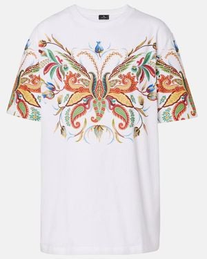 Etro Bedrucktes T-Shirt Aus Baumwolle - Weiß