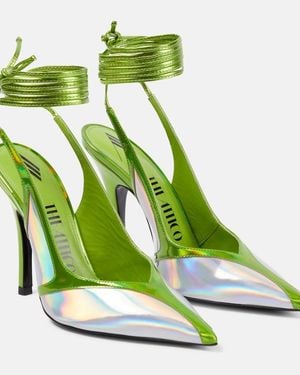 The Attico Venus Leather Court Shoes - Green
