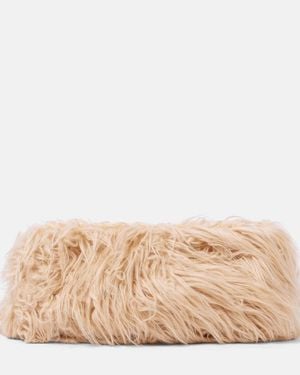 Dries Van Noten Faux Fur Clutch - Natural