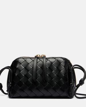 Bottega Veneta Concert Mini Intrecciato Leather Pouch - Black