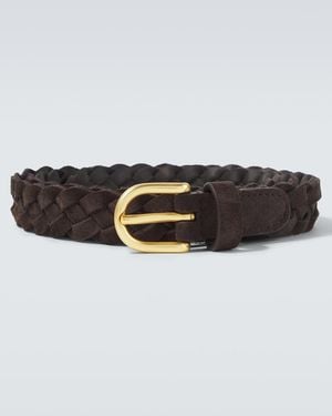 Lardini Braided Suede Belt - Black