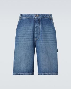Bottega Veneta High-Rise Denim Bermuda Shorts - Blue