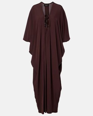 Adriana Degreas Ring-Detail Draped Kaftan - Purple