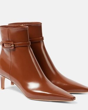 Gianvito Rossi Patent Leather Ankle Boots - Brown
