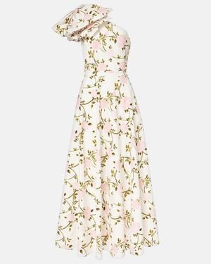 Giambattista Valli One-Shoulder Ruffled Cotton Cocktail Dress - Natural