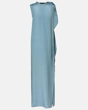 Max Mara Elegante Odessa Silk Maxi Dress - Blue