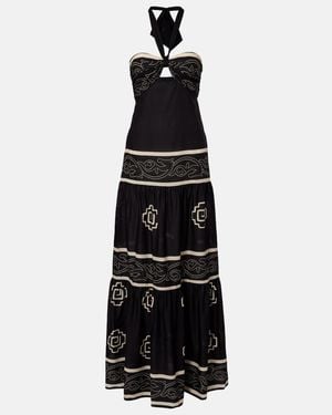 Johanna Ortiz Orilla Del Mar Cotton Poplin Maxi Dress - Black