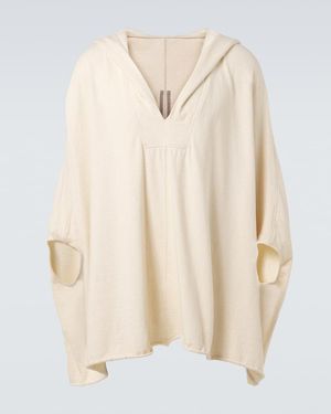 Rick Owens Hooded Cotton Shirt - Natural