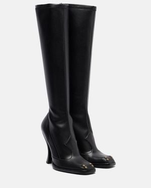 Etro Studded Leather Knee-High Boots - Black