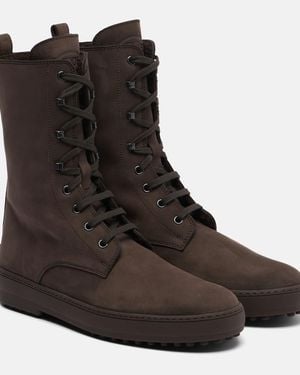 Tod's Winter Gommino Leather Lace-Up Boots - Brown