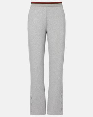 Gucci Web Stripe Cotton-Blend Jersey Sweatpants - Grey