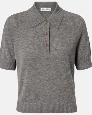 Victoria Beckham Wool Polo Shirt - Grey