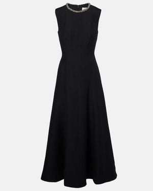Roland Mouret Embellished Wool And Silk Midi Dress - Black