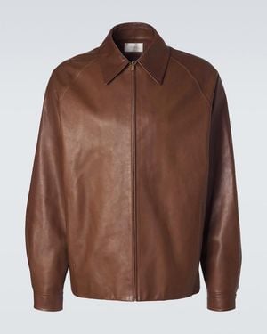 The Row Mount Leather Jacket - Brown
