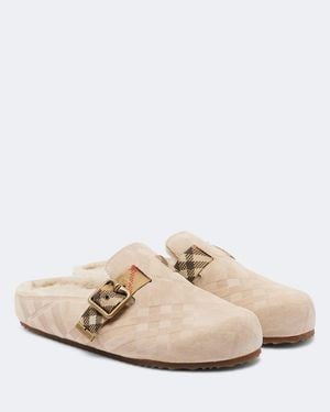 Burberry Clogs Urchin Aus Veloursleder - Natur