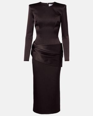 Alex Perry Draped Satin Crepe Cocktail Dress - Black