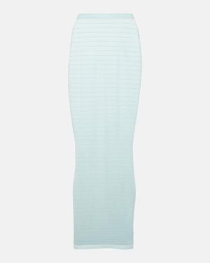 Alaïa Striped Maxi Skirt - Blue