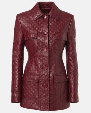 Gucci Lederjacke GG - Rot