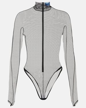 Mugler Body Aus Mesh - Grau
